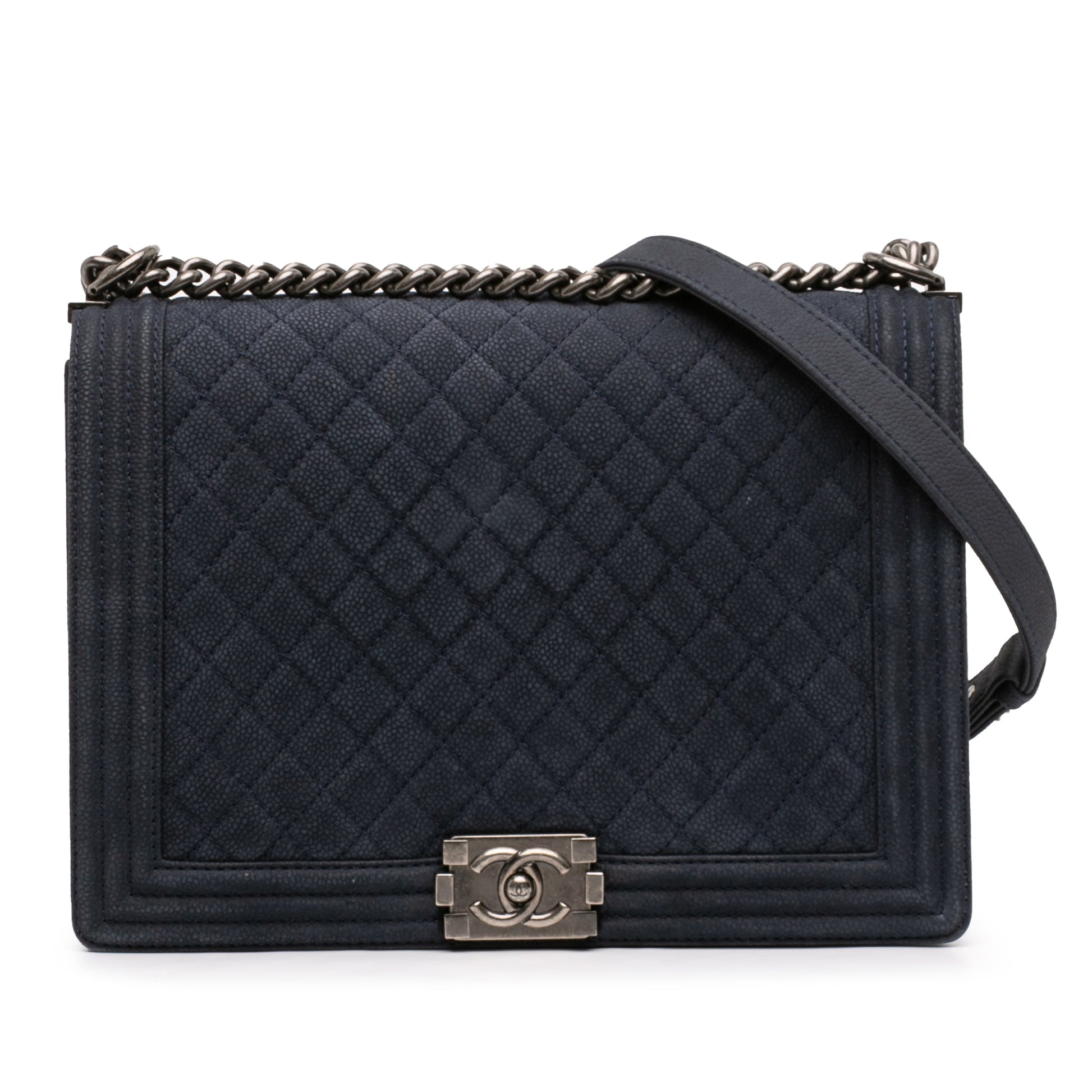 Large Iridescent Quilted Caviar Boy Flap