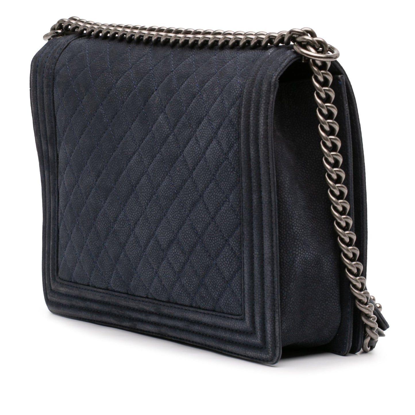 Large Iridescent Quilted Caviar Boy Flap