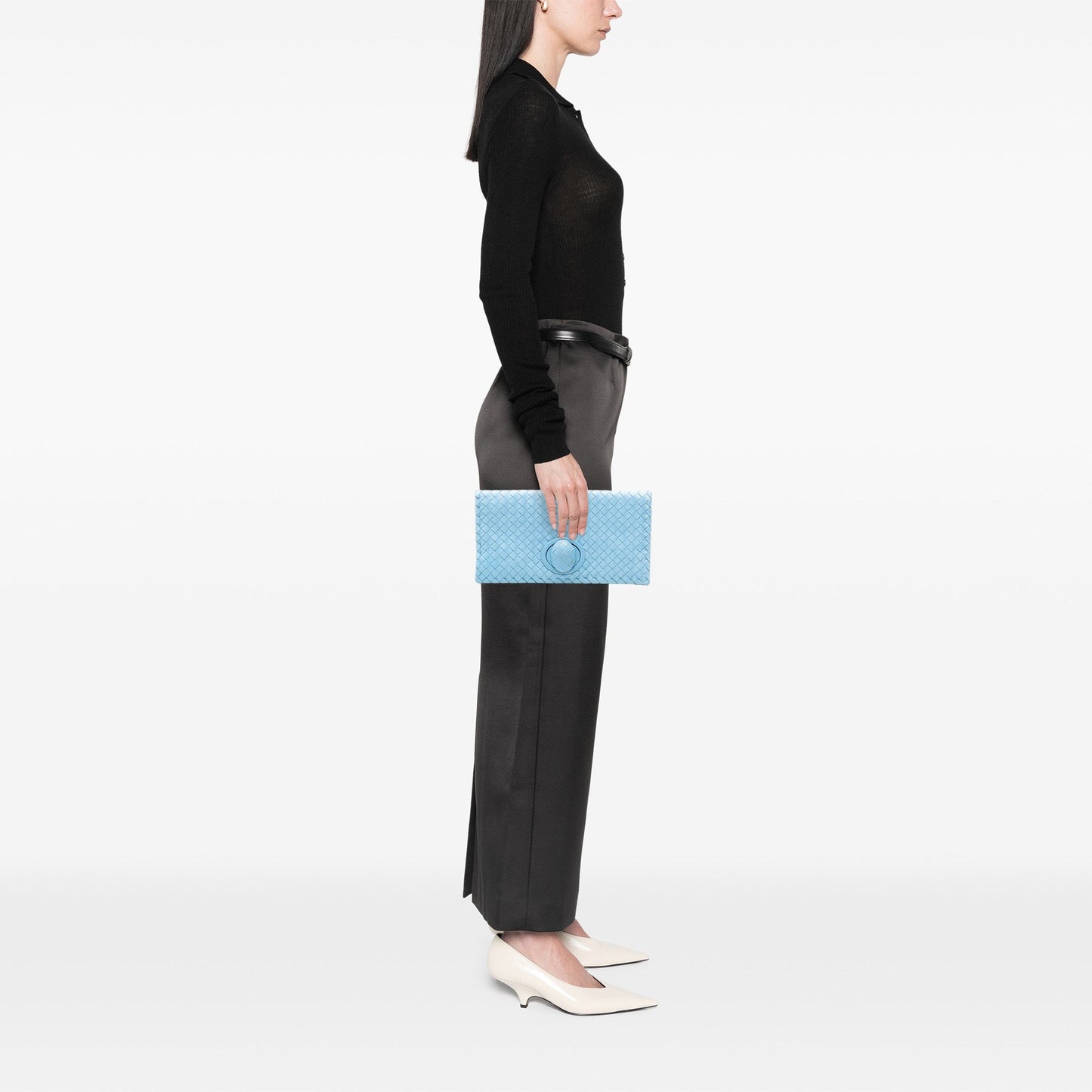 Bottega Veneta Nappa Intrecciato Turn Lock Clutch