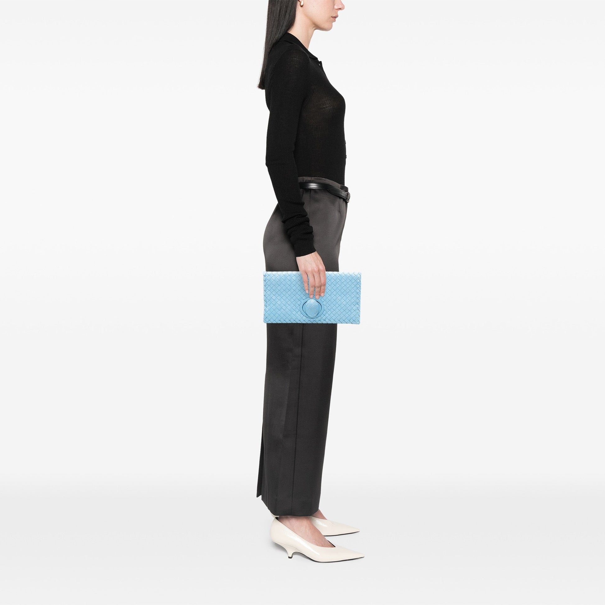 Bottega Veneta Nappa Intrecciato Turn Lock Clutch