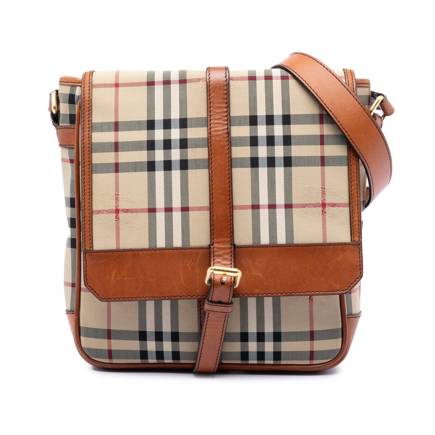 Haymarket Check Nylon Messenger Bag