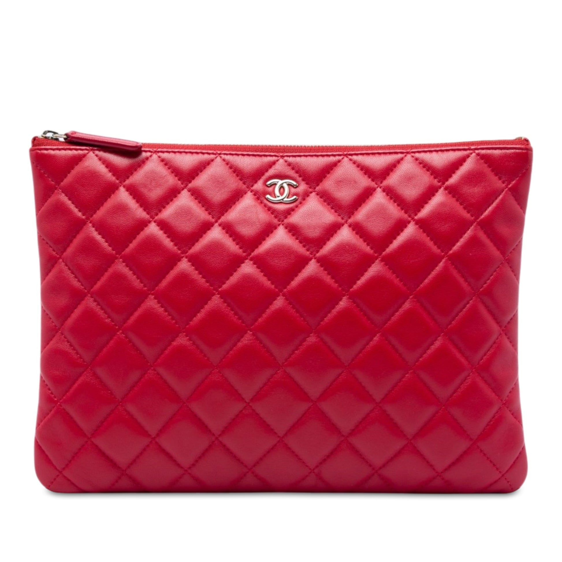 Chanel Medium Quilted Lambskin O Case Clutch