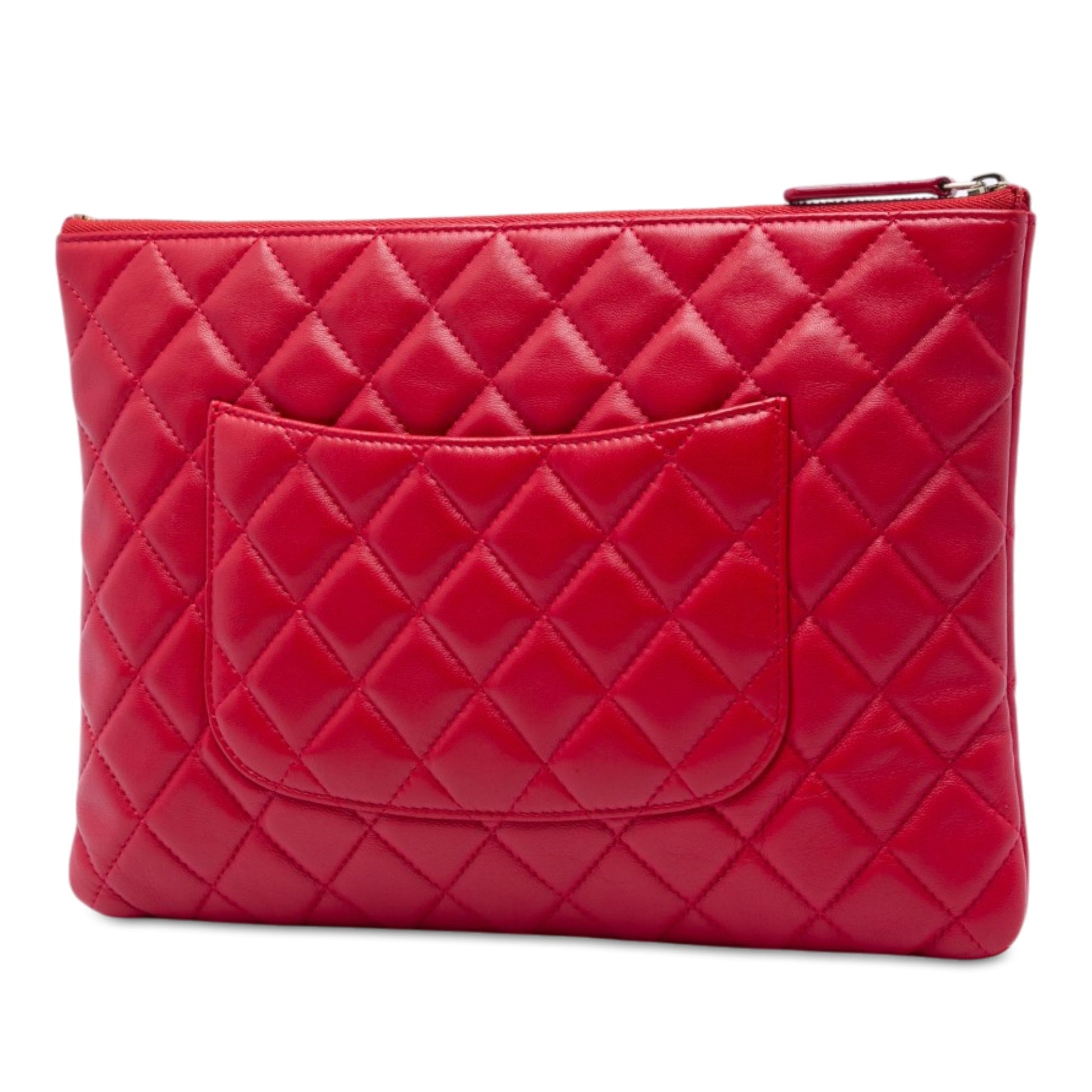 Chanel Medium Quilted Lambskin O Case Clutch