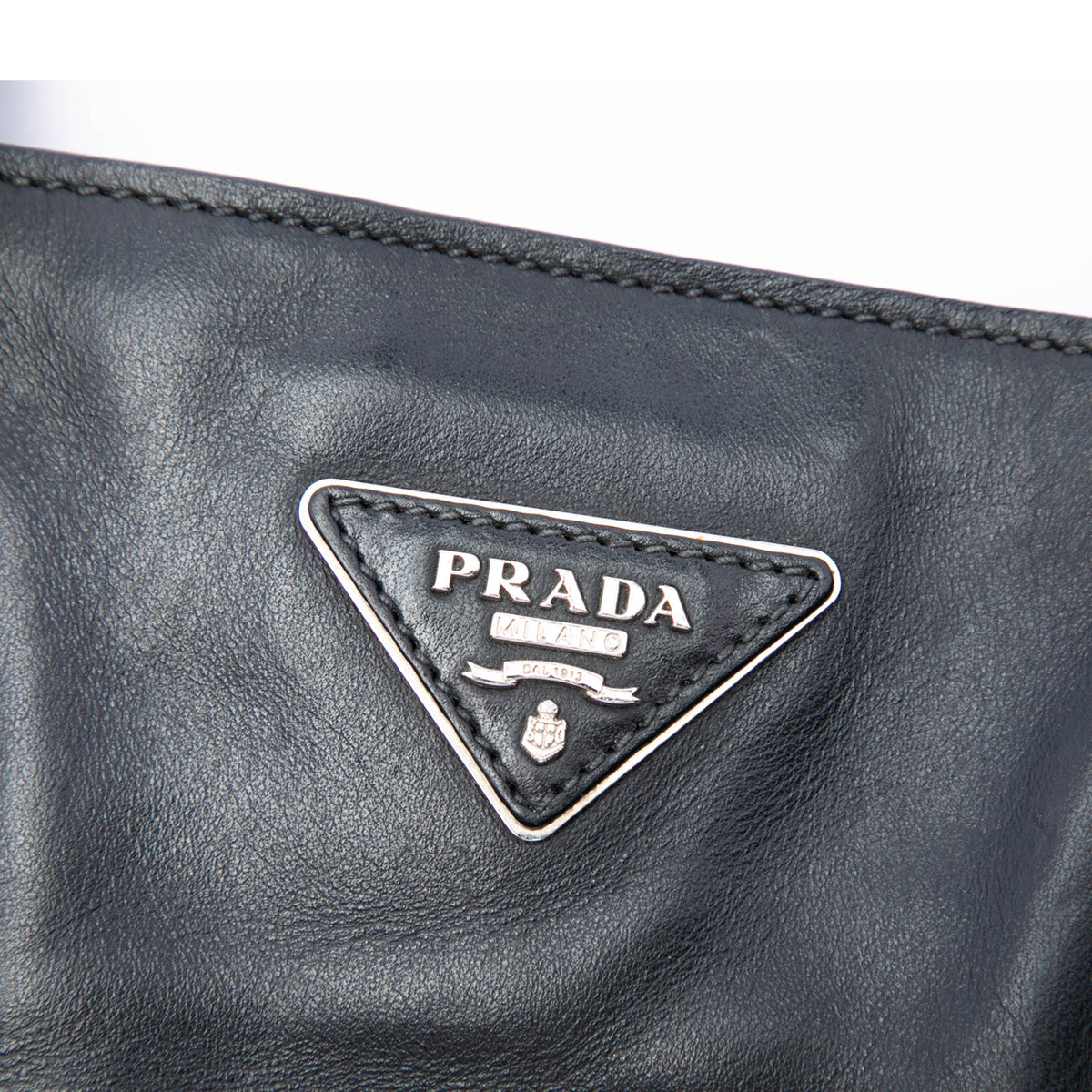 Prada Soft Calf Buckle Convertible Tote — Black