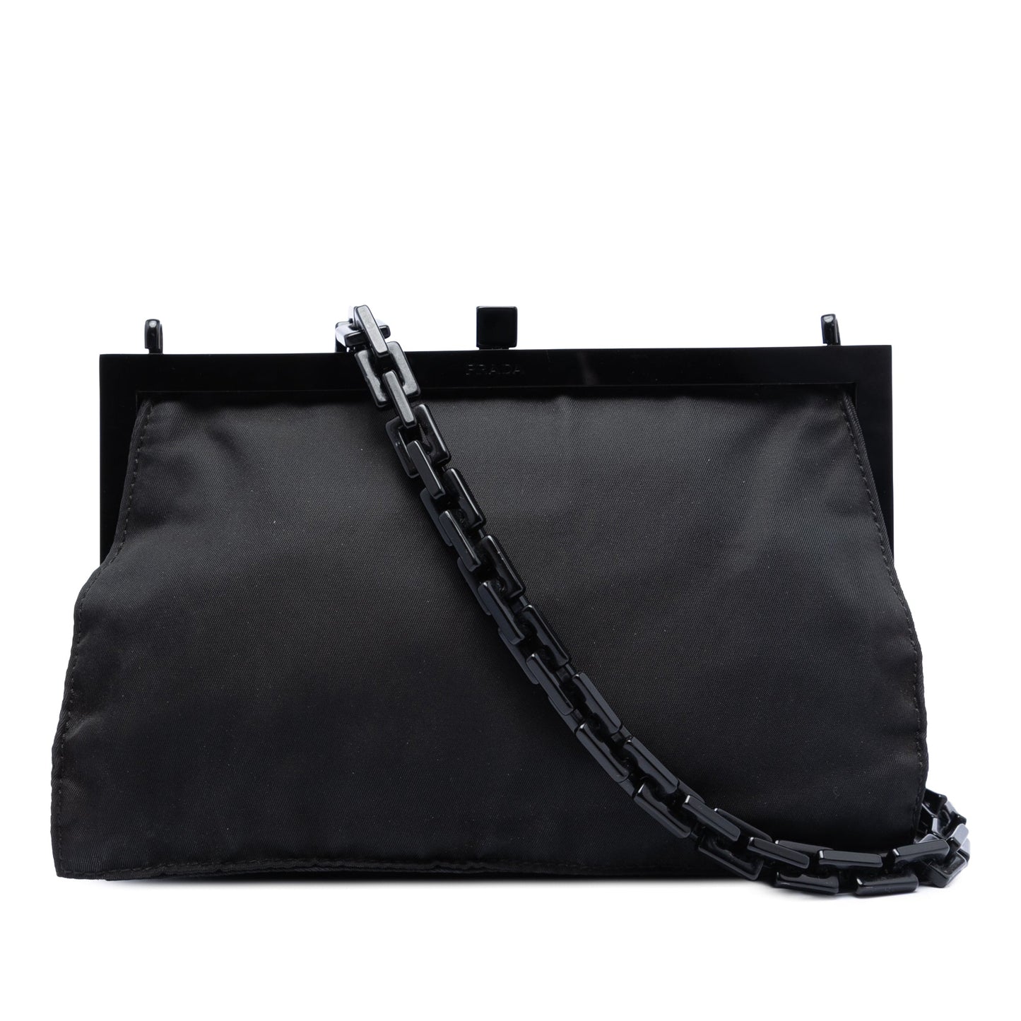 Prada Tessuto Kisslock Frame Chain Crossbody