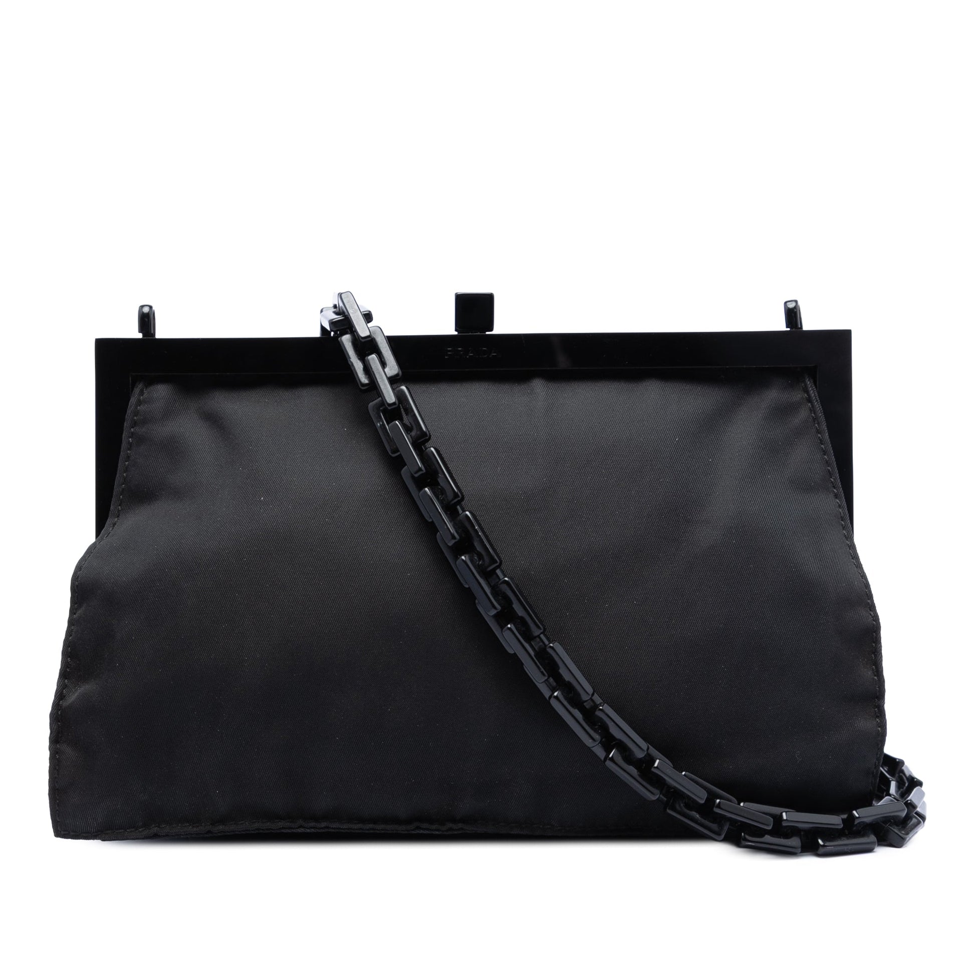 Prada Tessuto Kisslock Frame Chain Crossbody