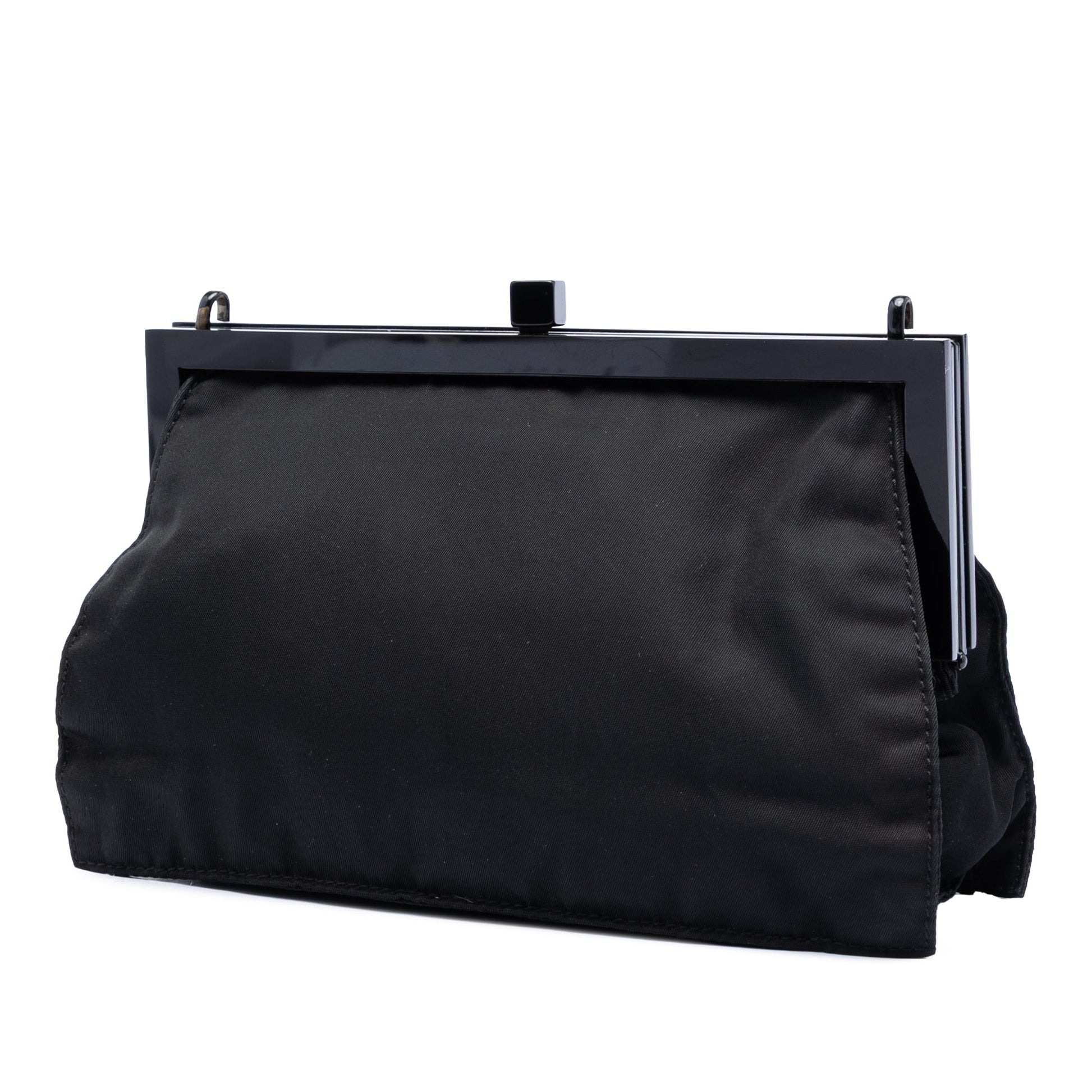 Prada Tessuto Kisslock Frame Chain Crossbody
