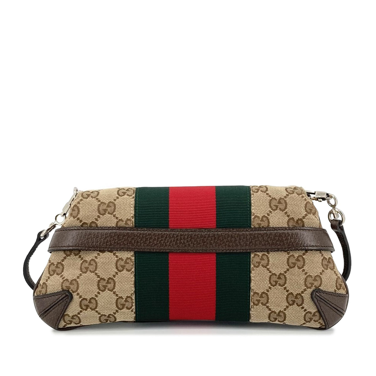 Gucci Small GG Canvas Horsebit Web Chain Satchel