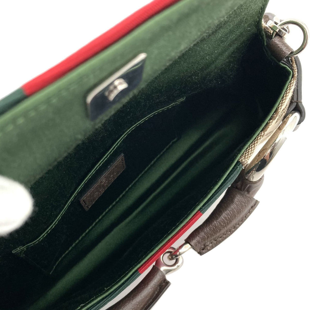 Gucci Small GG Canvas Horsebit Web Chain Satchel