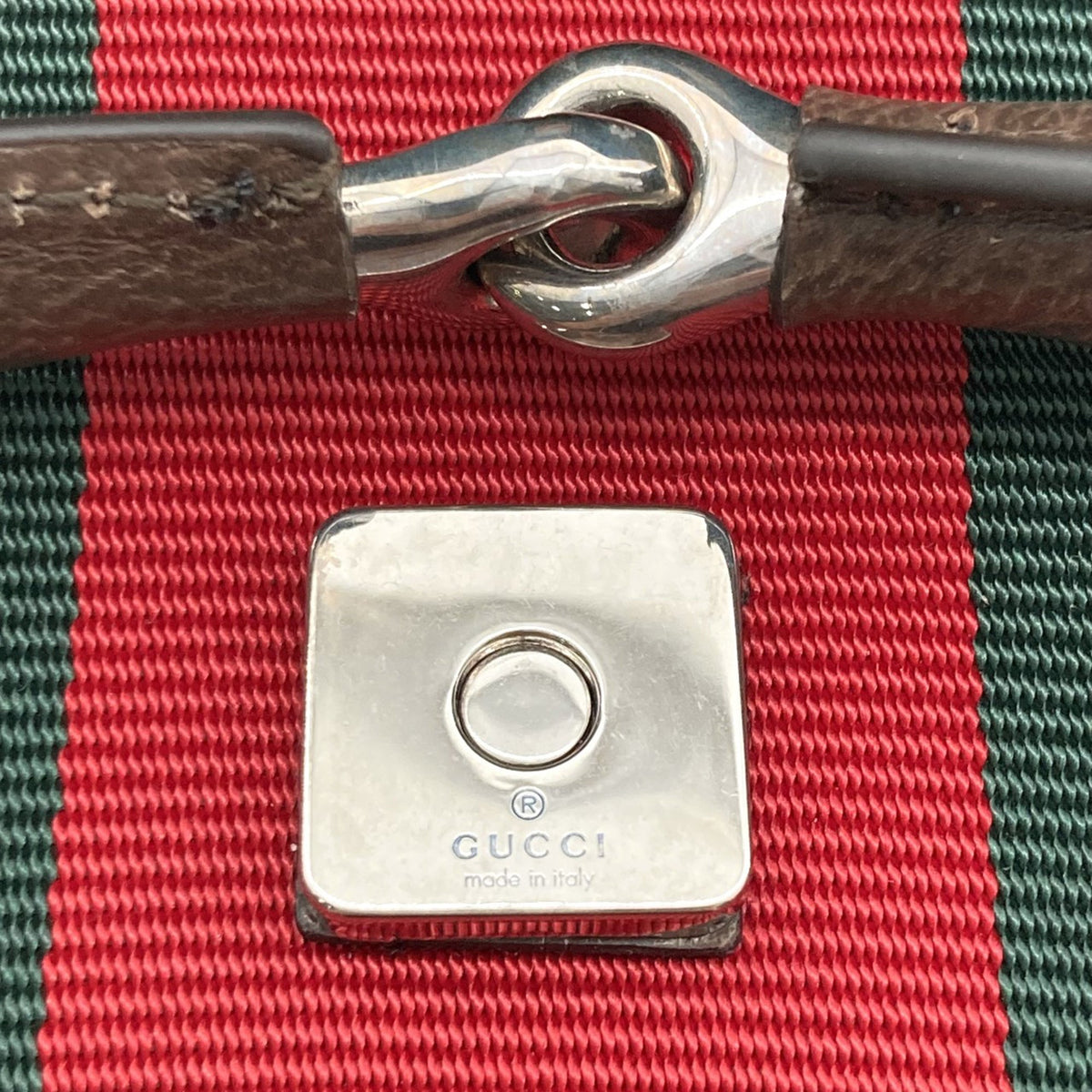 Gucci Small GG Canvas Horsebit Web Chain Satchel