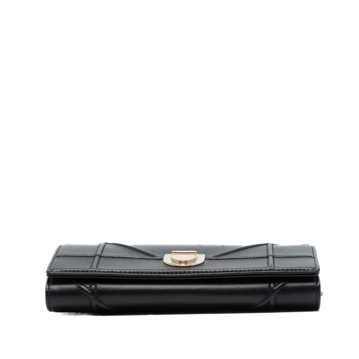Dior Smooth Calfskin Diorama Croisiere Wallet on Chain — Black