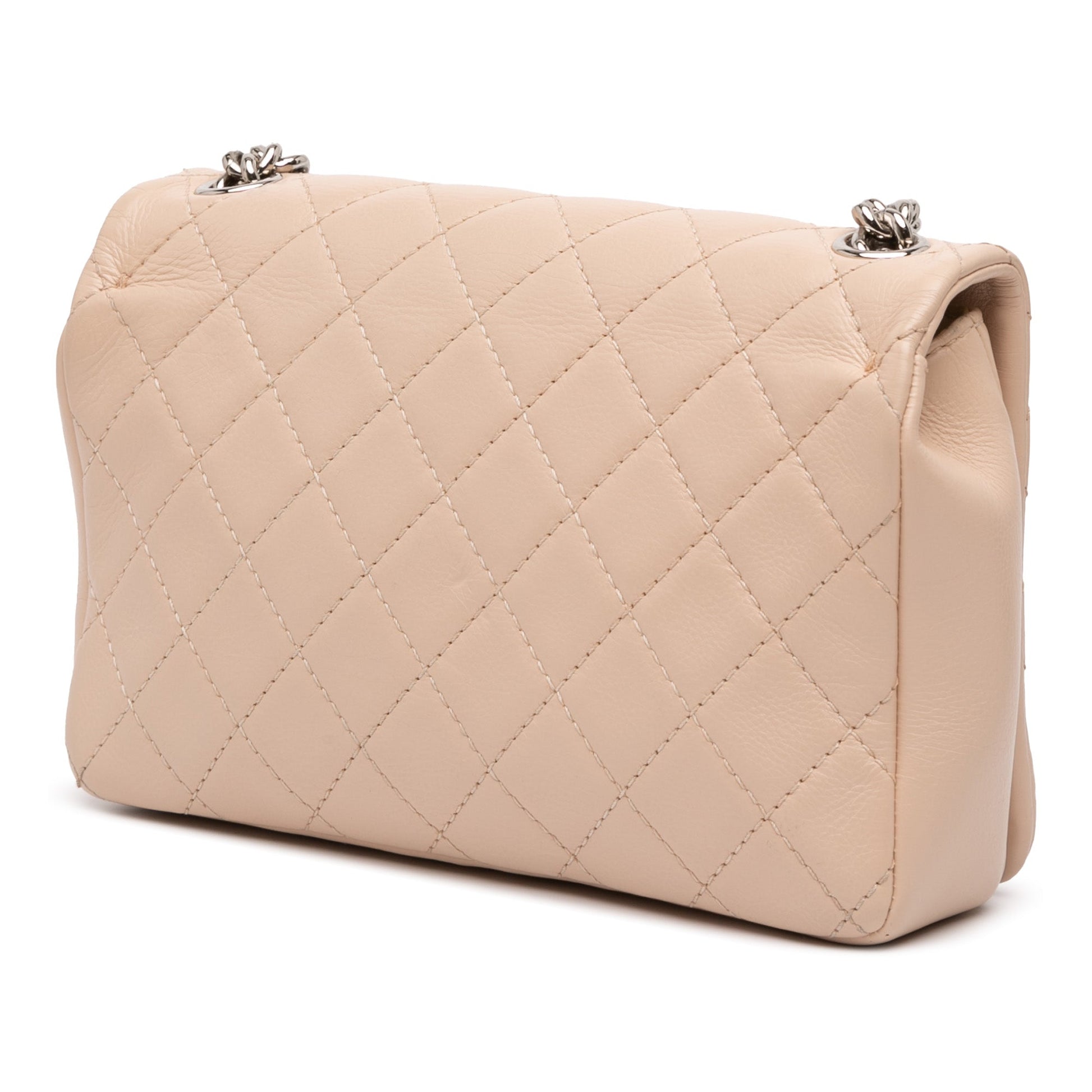 Chanel Quilted Calfskin Chain Embossed Flap