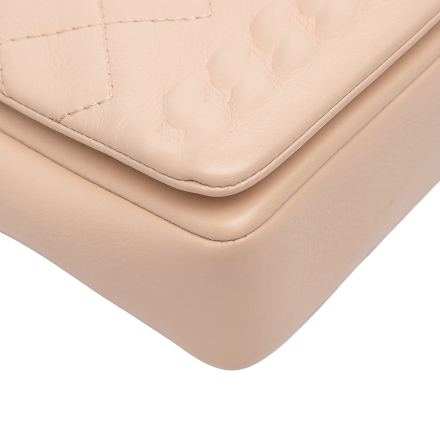 Chanel Quilted Calfskin Chain Embossed Flap