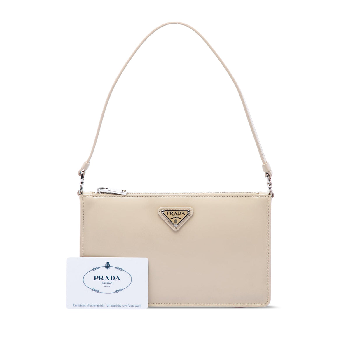 Prada Mini Spazzolato Leather Shoulder Bag