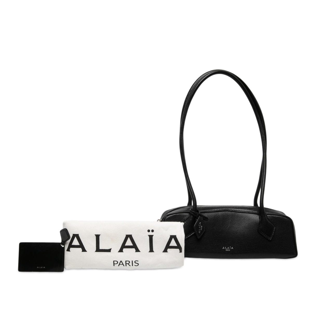 ALAÏA Medium Goatskin Le Teckel Shoulder Bag — Black