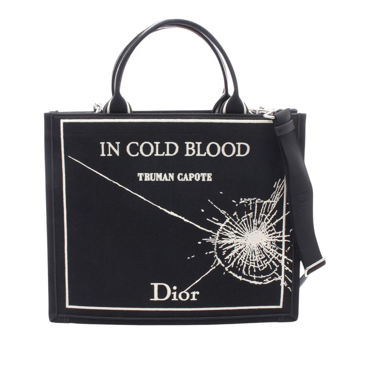 Dior Medium Canvas Book Cover Embroidery Book Tote with Strap