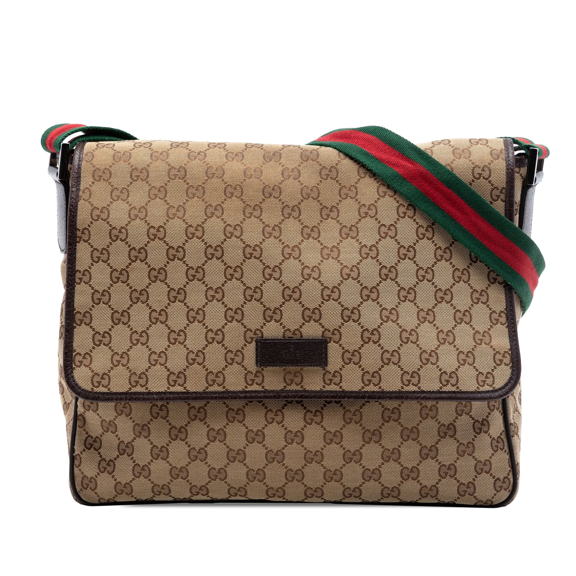 Gucci GG Canvas Web Flap Messenger Bag
