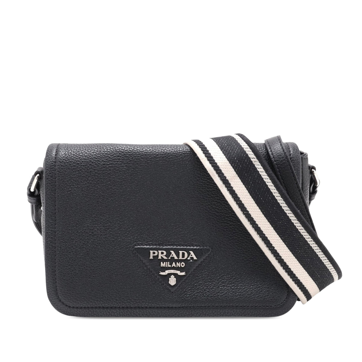 Prada Vitello Daino Soft Flap — Black