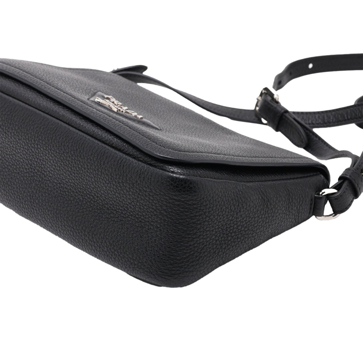 Prada Vitello Daino Soft Flap — Black