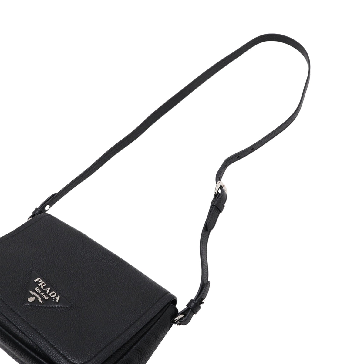 Prada Vitello Daino Soft Flap — Black