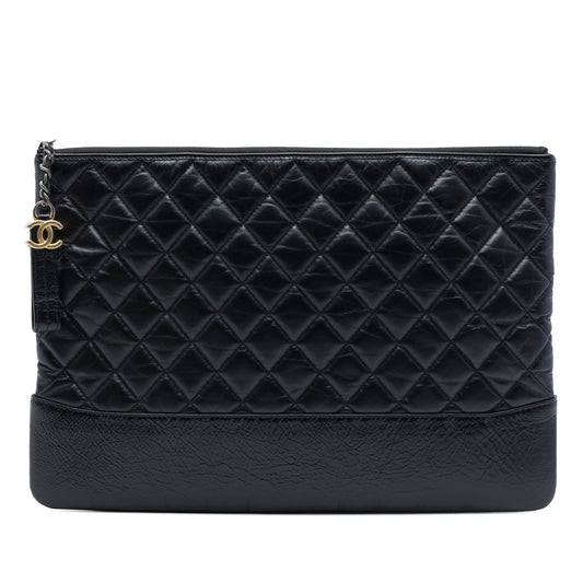 Chanel Large Aged Calfskin Gabrielle O Case Clutch