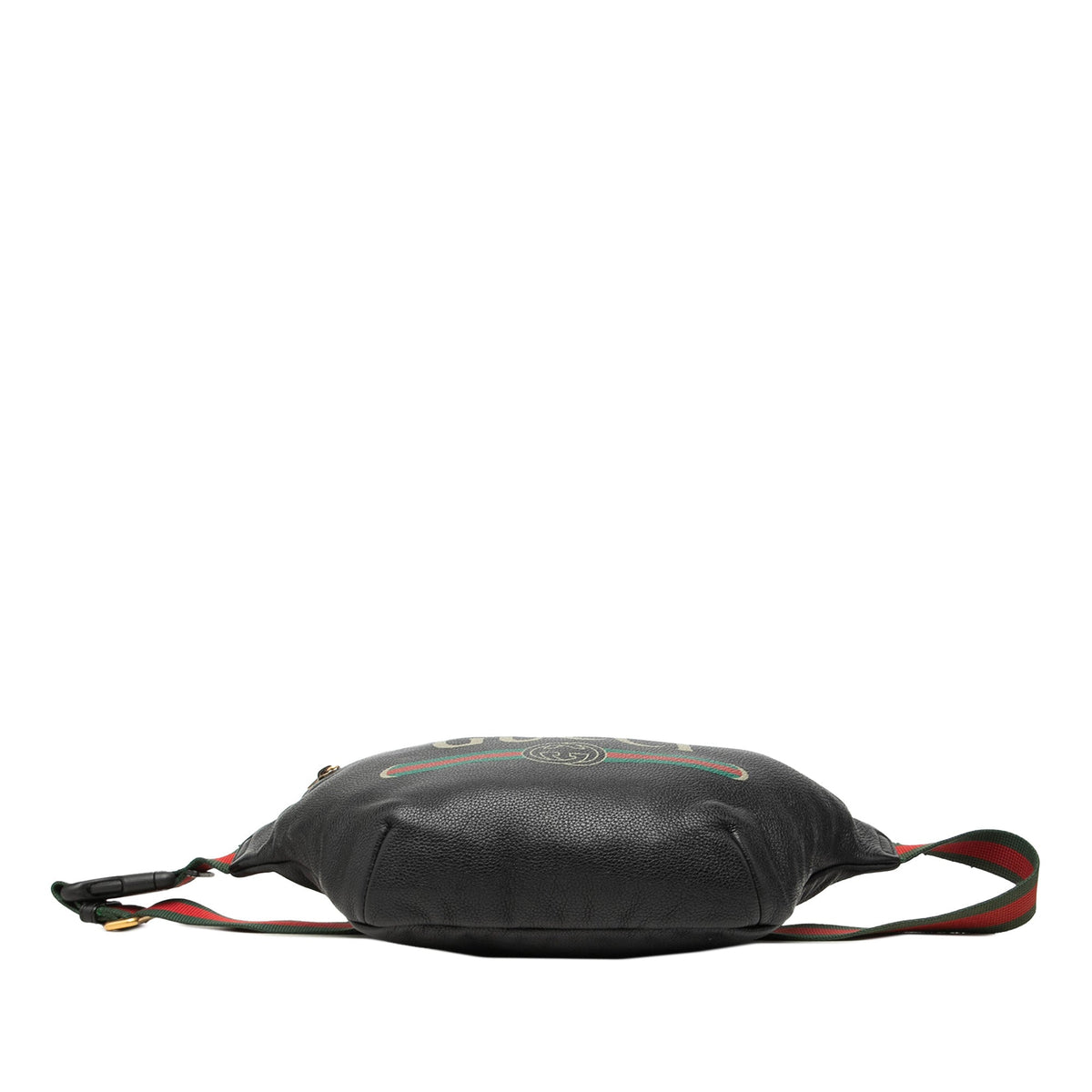 Gucci Grained Calfskin Web Logo Belt Bag — Black