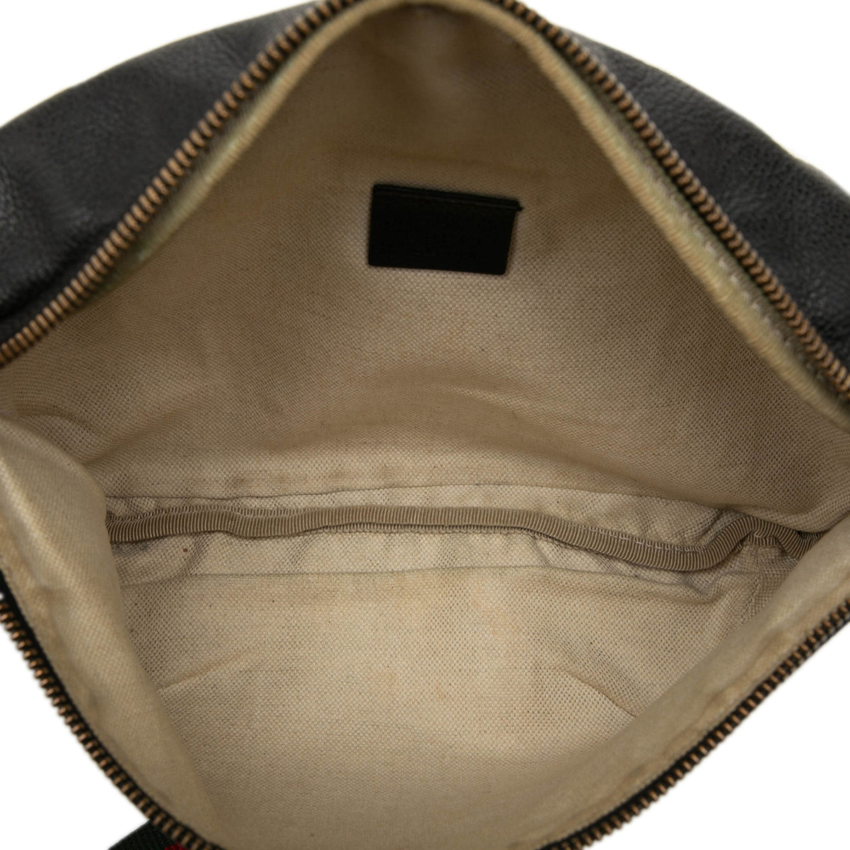 Gucci Grained Calfskin Web Logo Belt Bag — Black