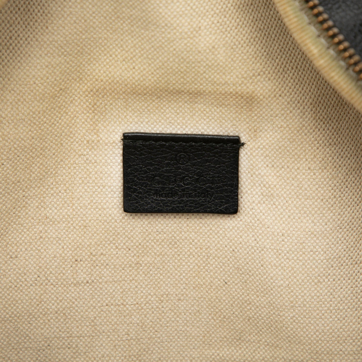 Gucci Grained Calfskin Web Logo Belt Bag — Black