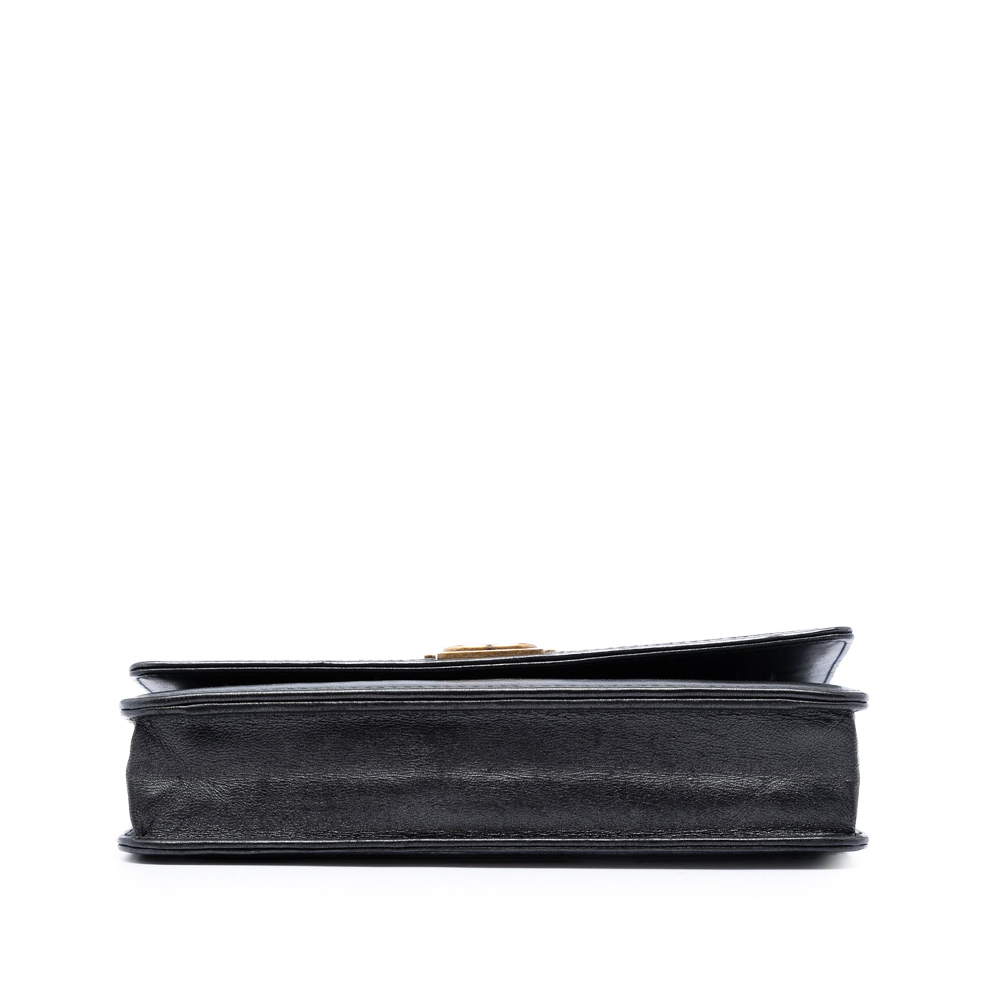 Chanel Quilted Lambskin Double Stitch Boy Wallet On Chain
