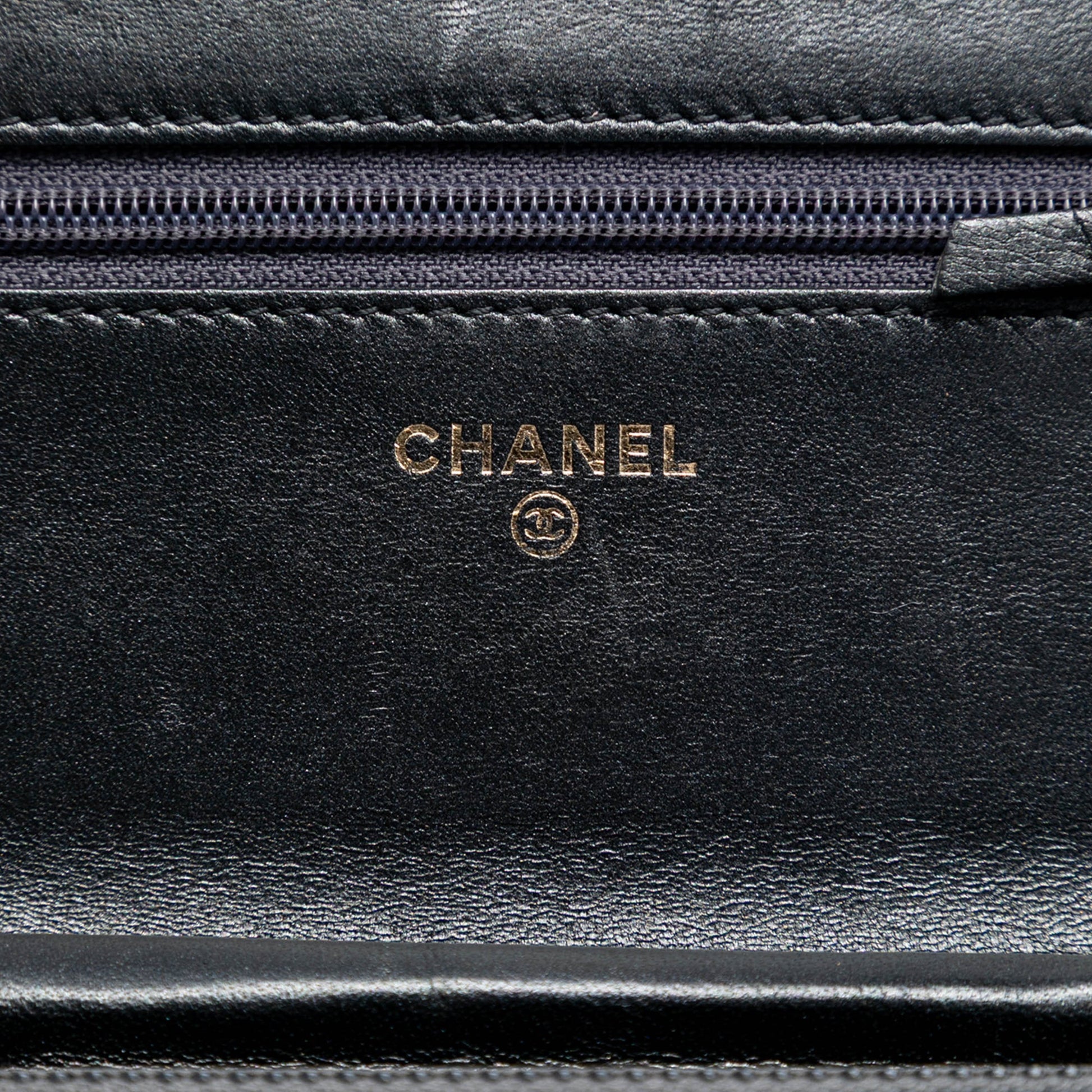Chanel Quilted Lambskin Double Stitch Boy Wallet On Chain