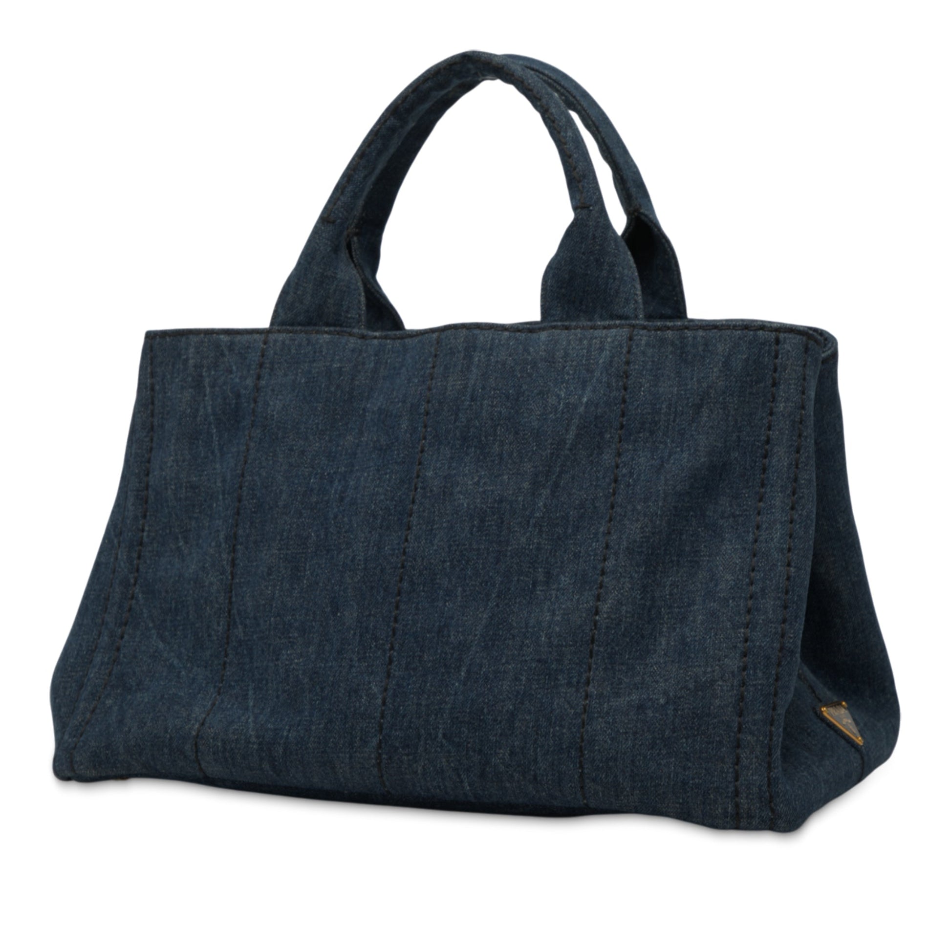 Prada Denim Canapa Logo Satchel