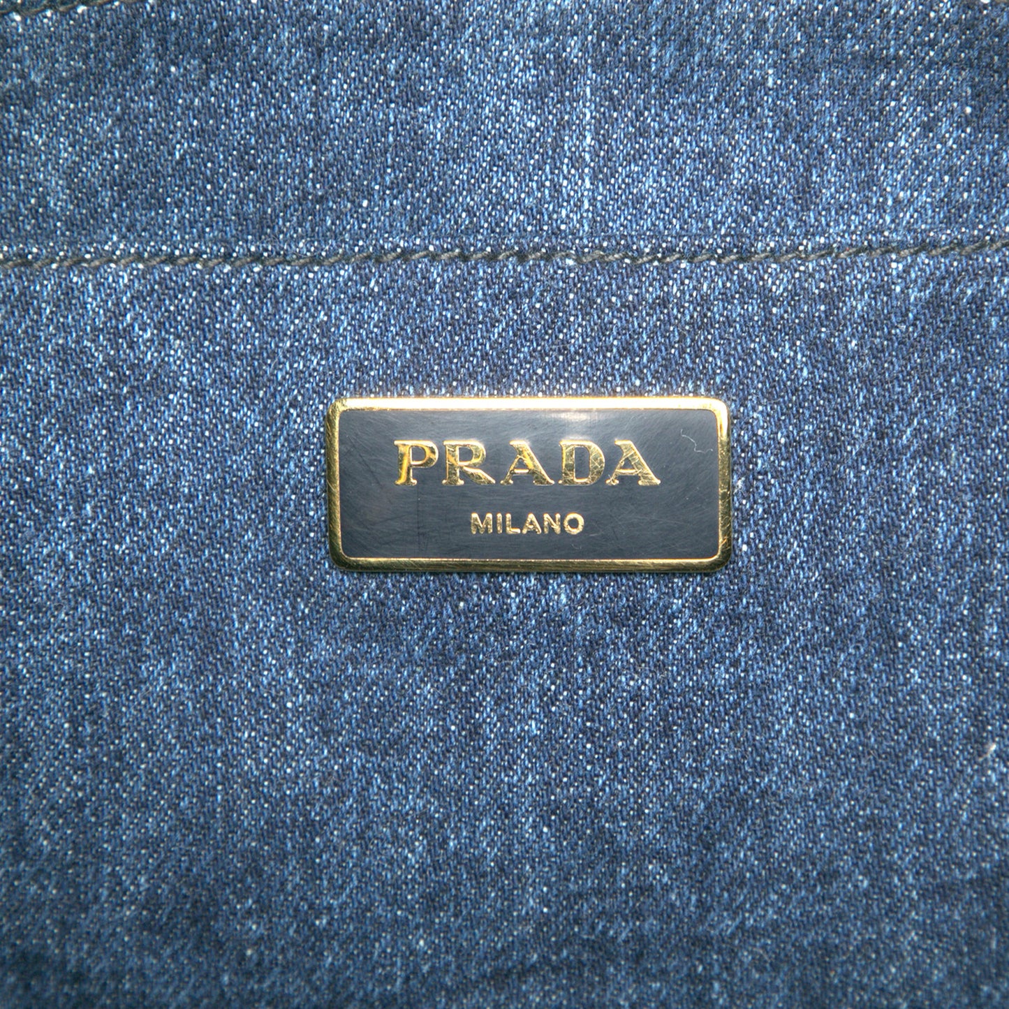 Prada Denim Canapa Logo Satchel