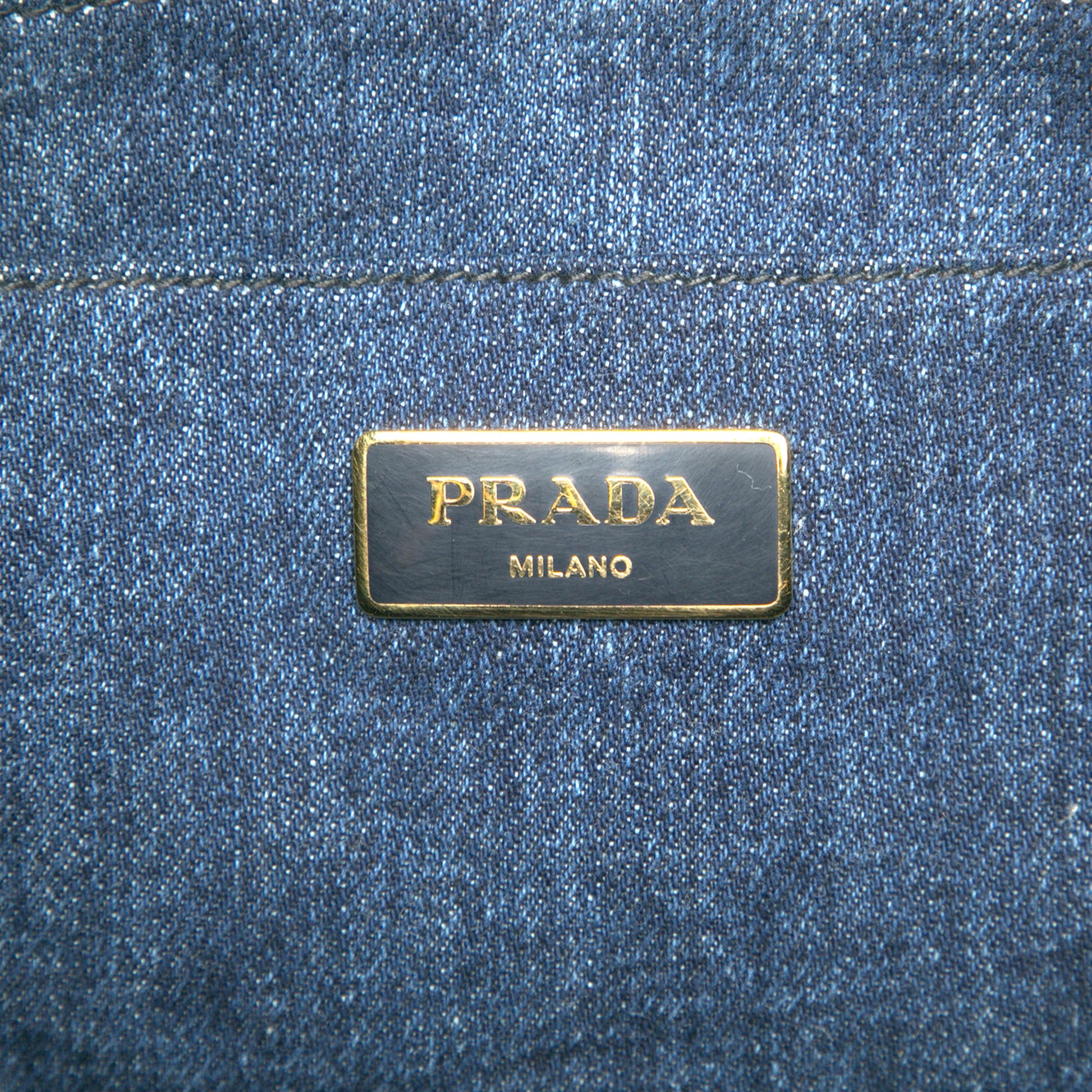 Prada Denim Canapa Logo Satchel