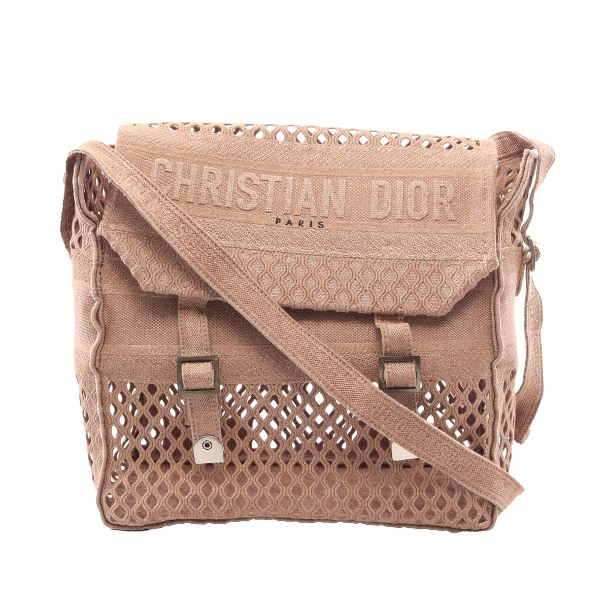 Dior Large Embroidered Mesh Canvas Diorcamp Messenger Bag