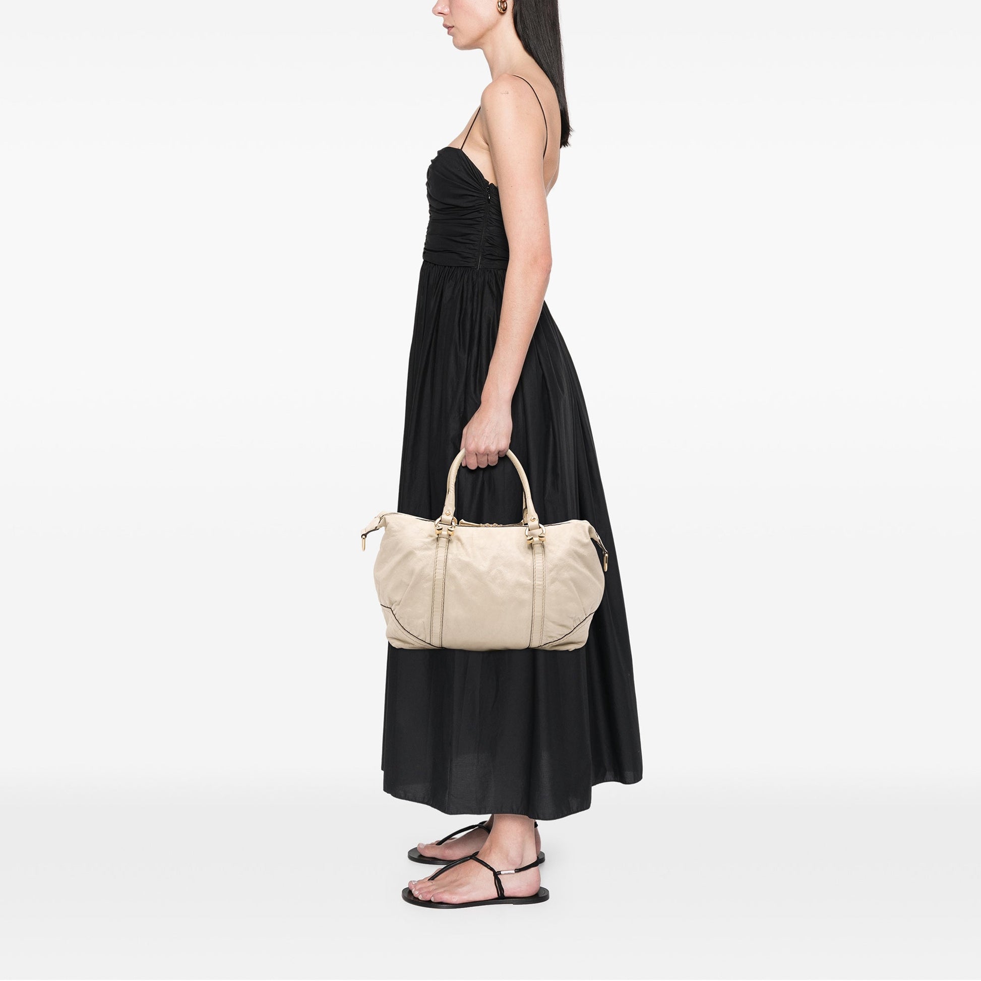 Gucci Leather Horsebit Nail Boston Bag