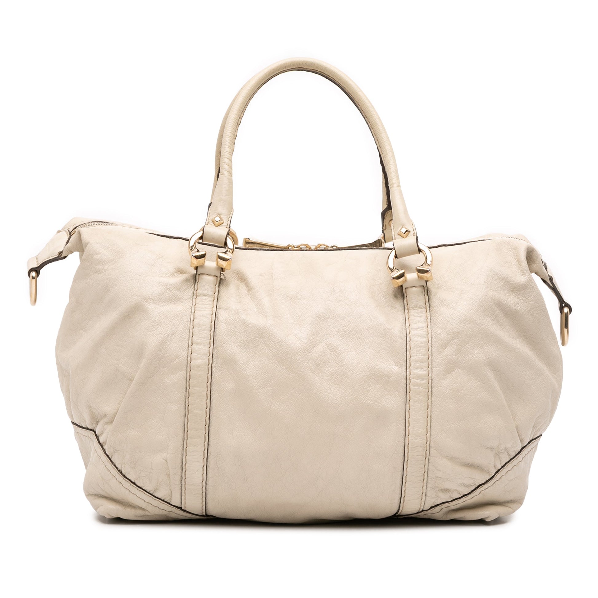 Gucci Leather Horsebit Nail Boston Bag