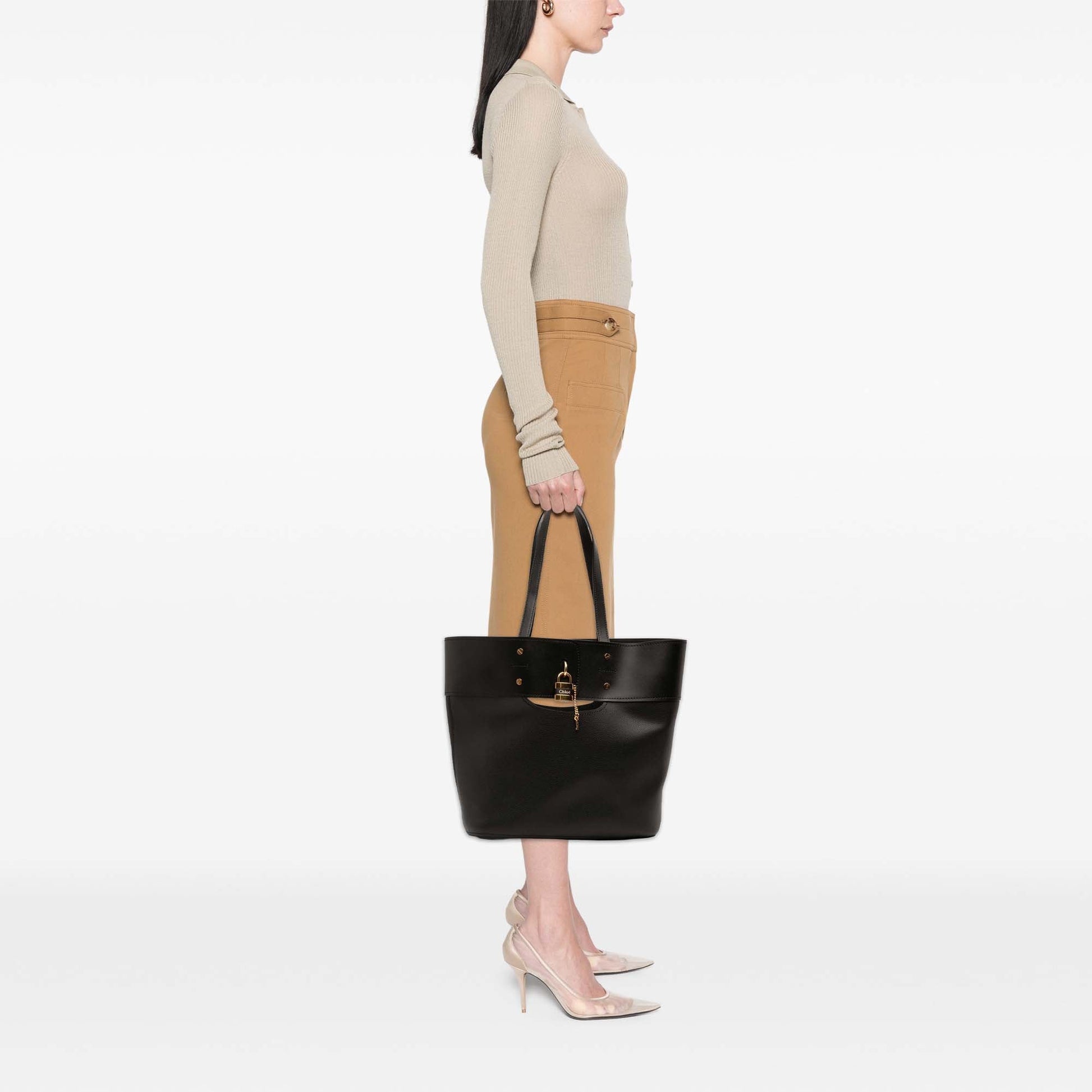 Chloé Large Grained Calfskin Aby Tote
