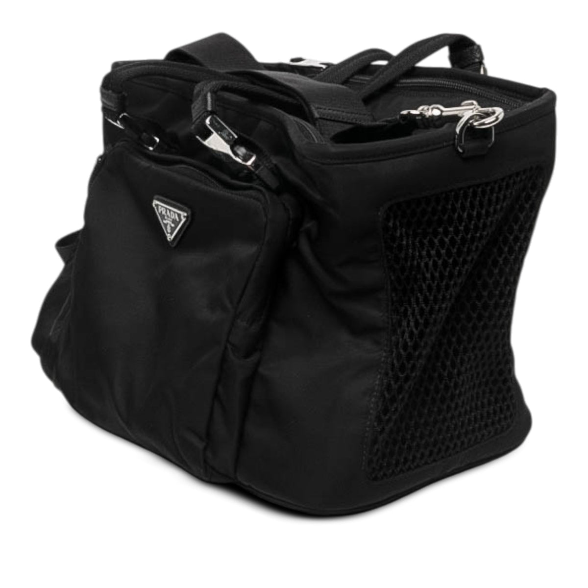 Prada Re Nylon Convertible Pet Carrier — Black