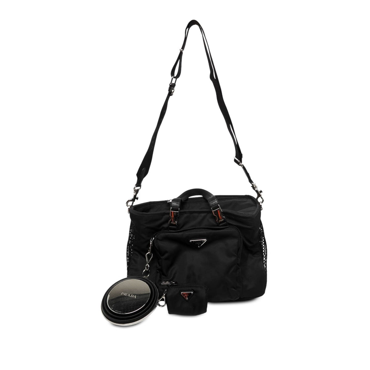 Prada Re Nylon Convertible Pet Carrier — Black