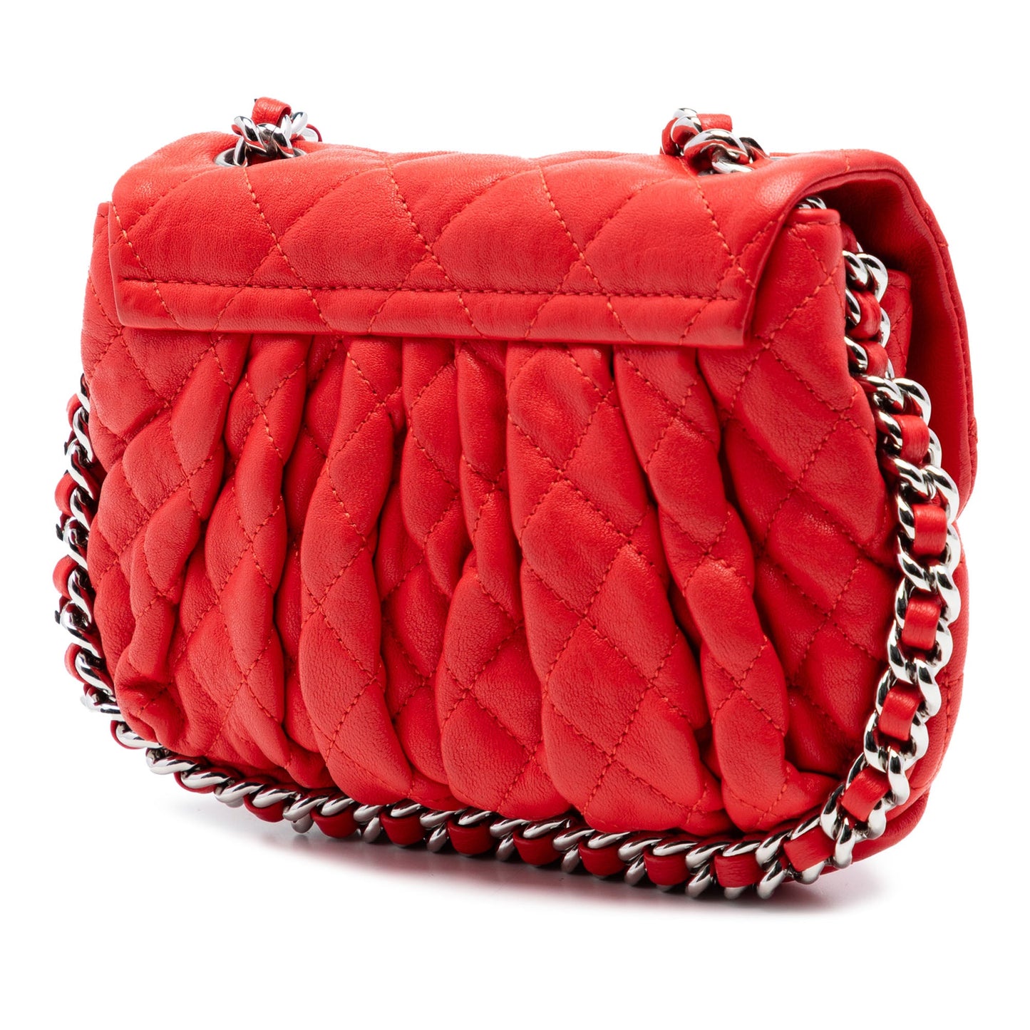 Chanel Mini CC Quilted Washed Lambskin Chain Around Flap