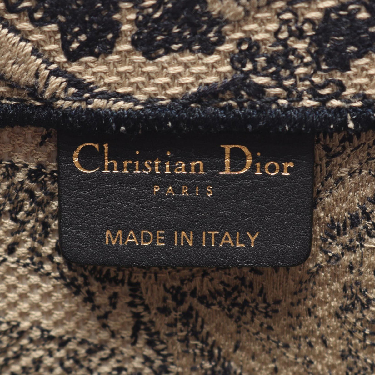 Dior Large Canvas Toile de Jouy Embroidered Book Tote — Beige