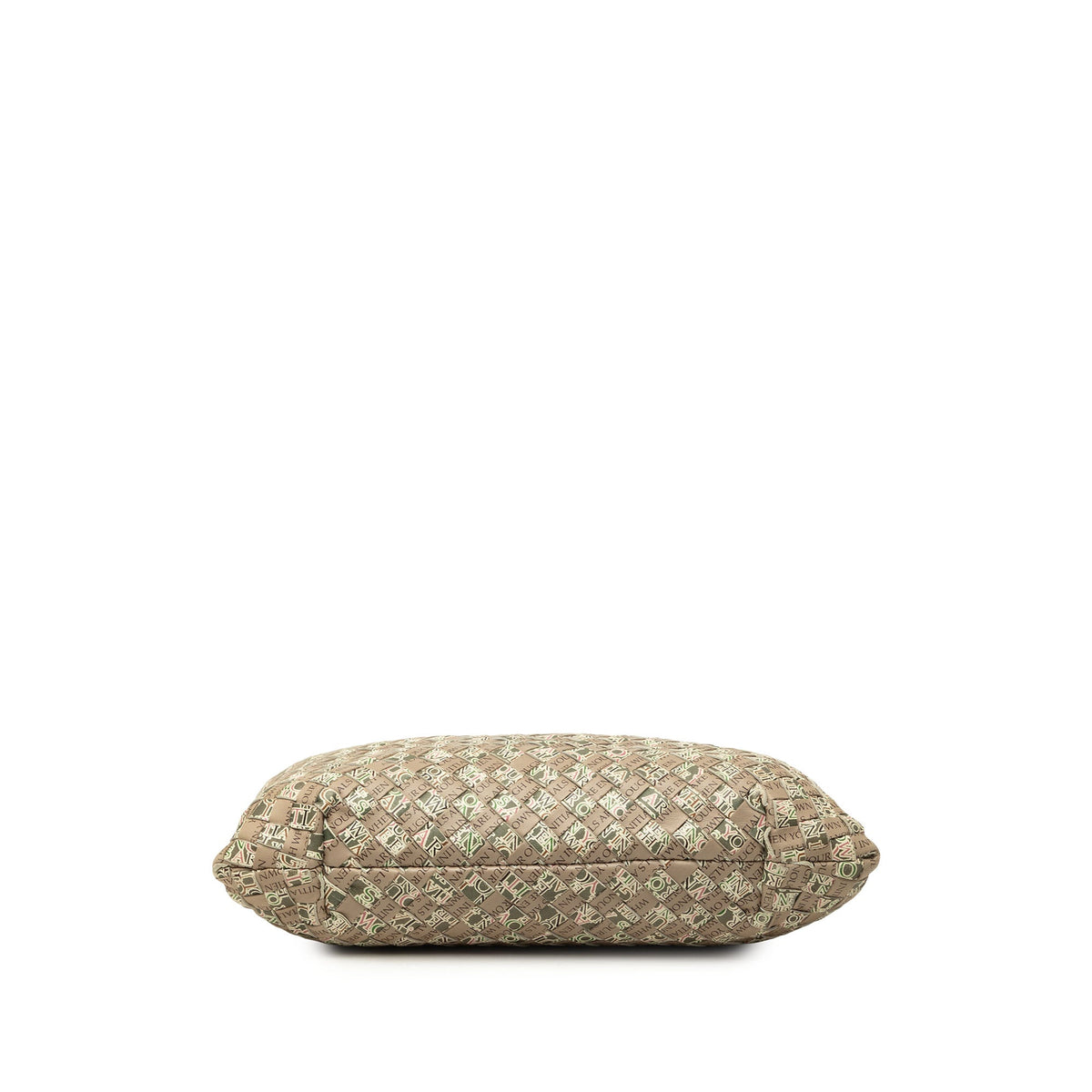 Bottega Veneta Small Printed Nappa Intrecciato Logo Lock Chain Tote — Brown