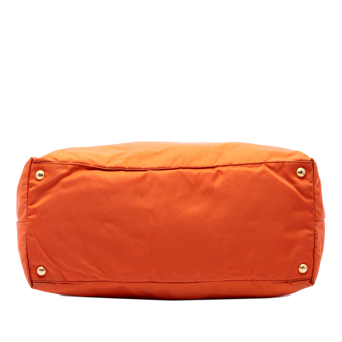 Prada Saffiano Trimmed Tessuto Satchel — Orange