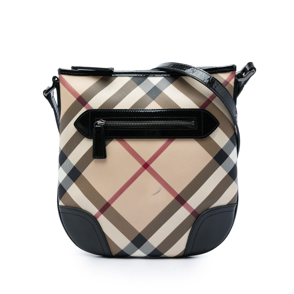 Burberry Supernova Check Coated Canvas Dryden Crossbody — Beige