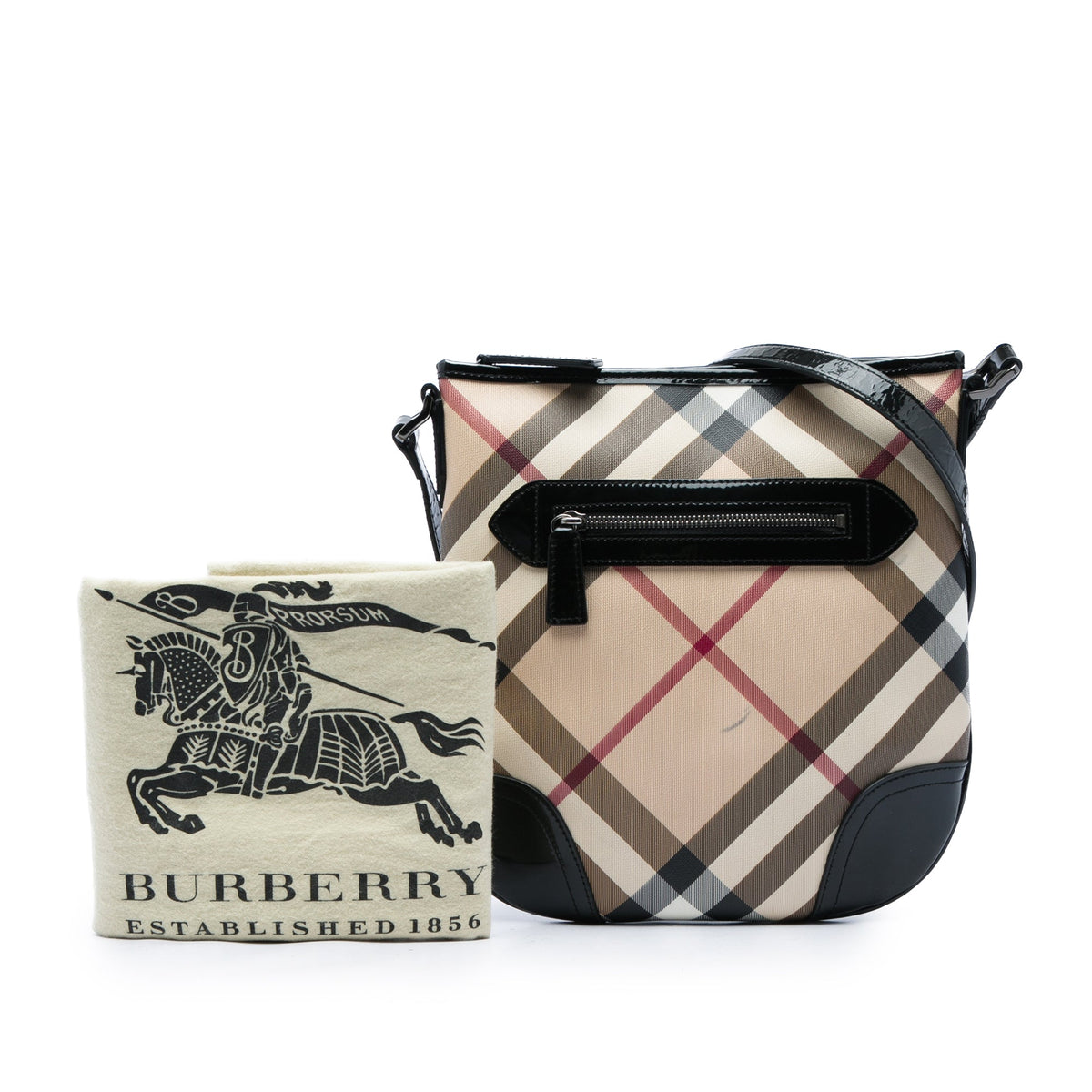 Burberry Supernova Check Coated Canvas Dryden Crossbody — Beige