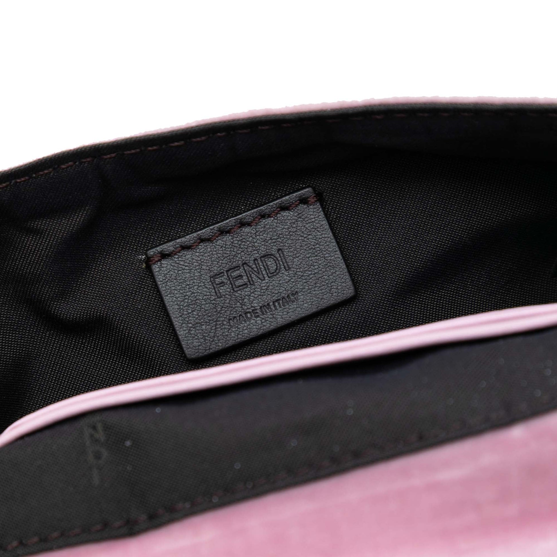 Fendi Mini Zucca Embossed Velvet Baguette Satchel
