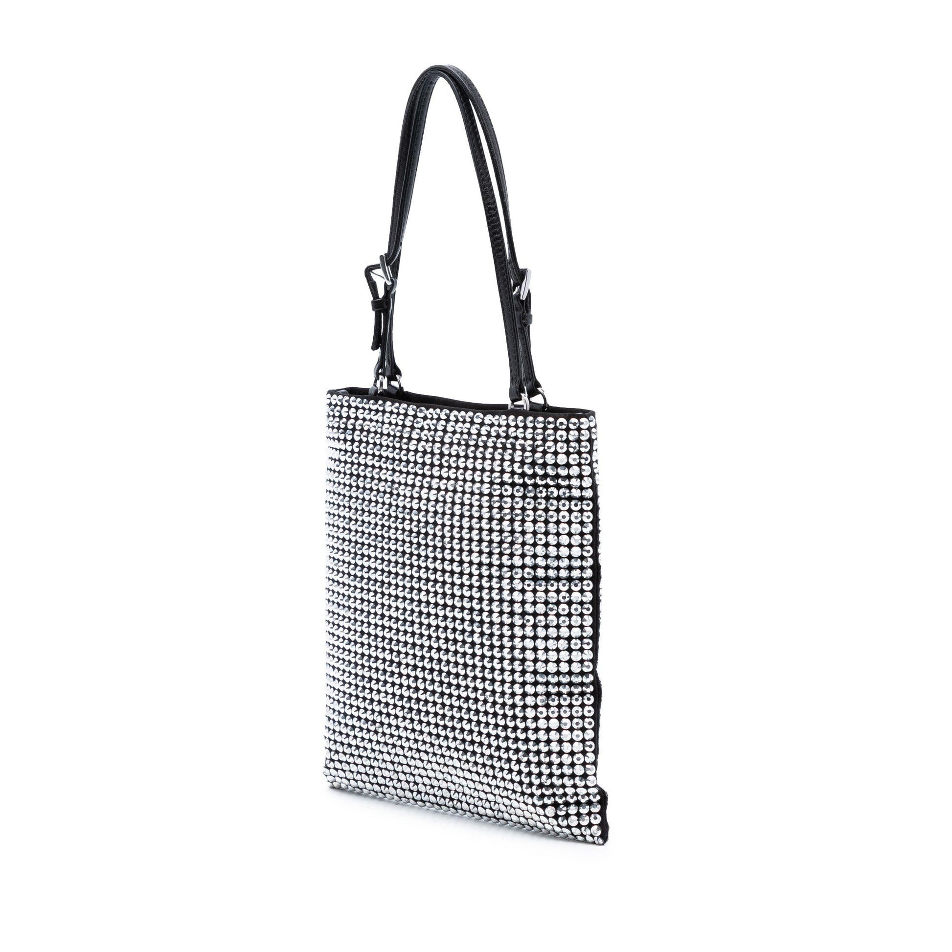 Prada Satin Crystal Embellished Chain Flat Tote