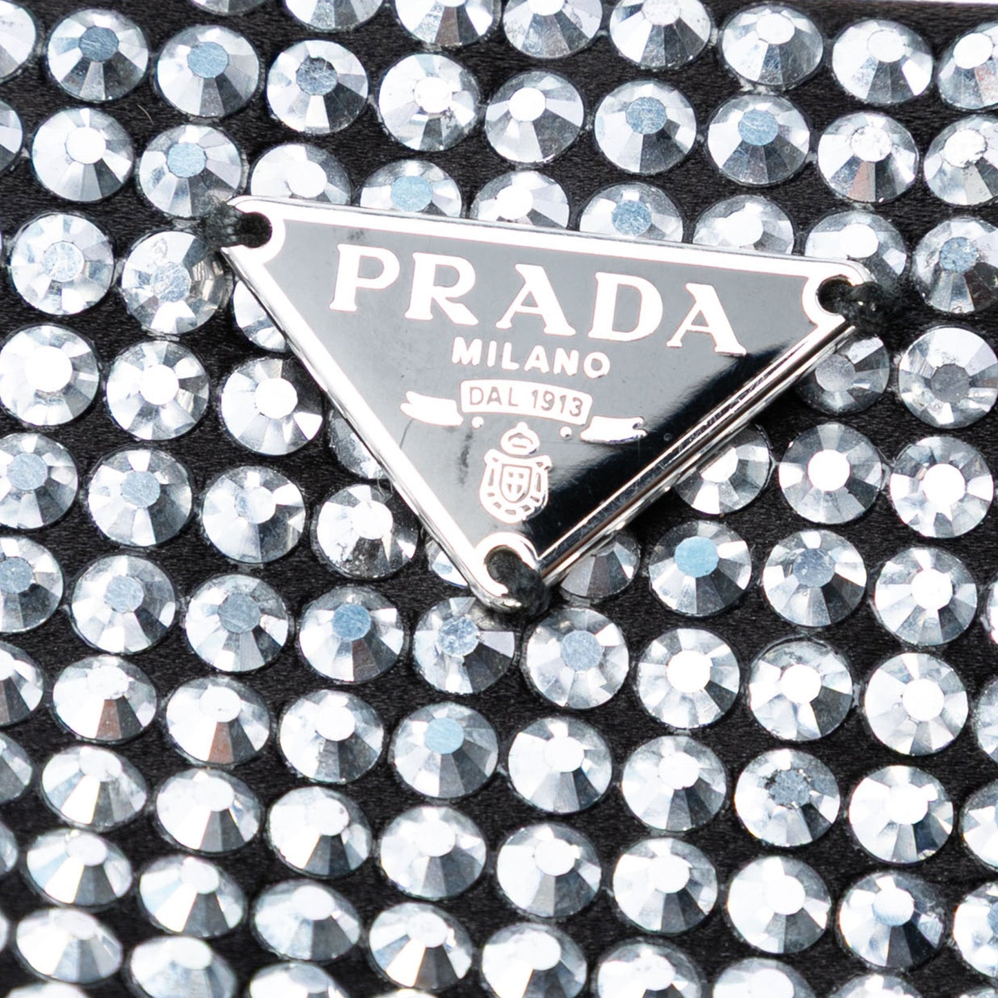 Prada Satin Crystal Embellished Chain Flat Tote