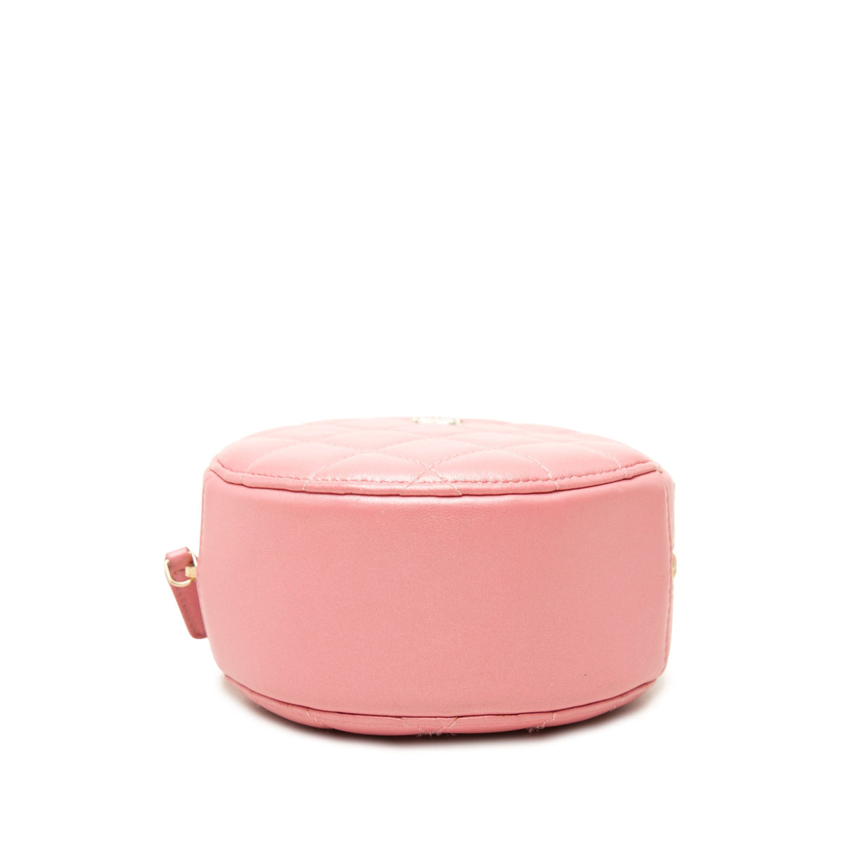 Chanel Quilted Lambskin Round Pearl Clutch with Chain — Pink