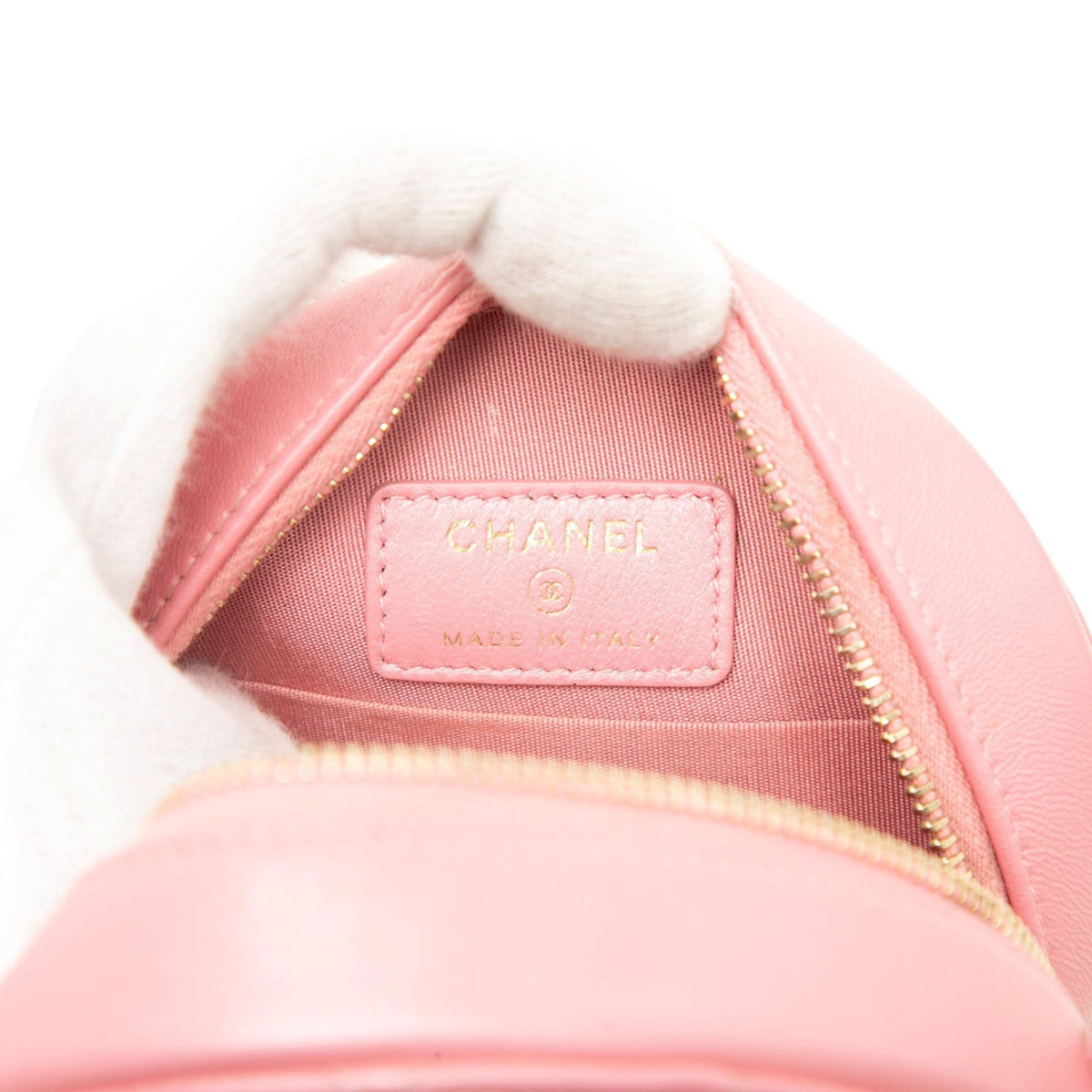 Chanel Quilted Lambskin Round Pearl Clutch with Chain — Pink